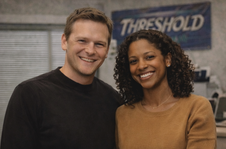 Hamish and Mia at the Santa Monica lab in the late 1990s
